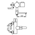 Kupfer-Thermostat-Badewannenmischer mit langem Auslauf